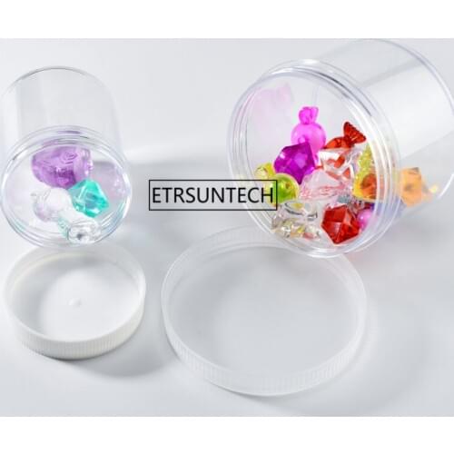 100pcs 120ml 200ml Empty Transparent PS Plastic Jar Container , Powder Pot Tin , Cream Bottle Can Cosmetic Packaging F2977