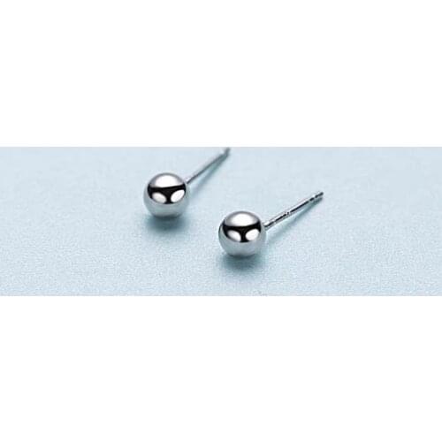 2.5-6mm Ball Stud Earrings 925 Sterling Silver High Quality Ear Studs Piercing Cartilage Small Balls Earring Body Accessories