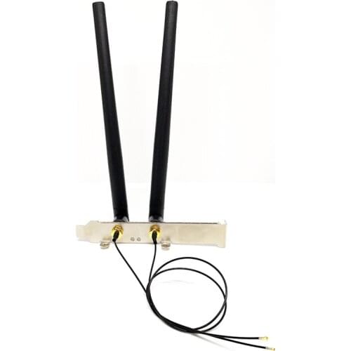 2 x 6dBi Dual Band M.2 IPEX MHF4 U.fl Cable to RP-SMA Wifi Antenna Set for Intel AX210 AX200 9560 8265 8260 7265 NGFF M.2 Card