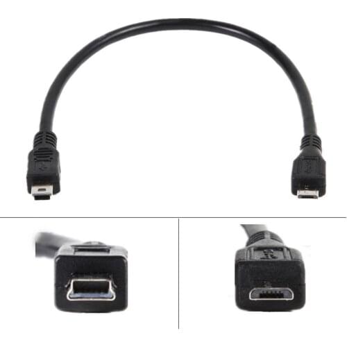 4" 10cm Micro USB Type B male to mini USB Type B male Host OTG Adapter Cable