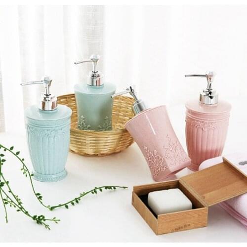 400ml Nordic Pink Green Refillable Bottle Shower Gel Shampoo Press Storage Bottles Liquid Soap Hand Sanitizer Dispenser