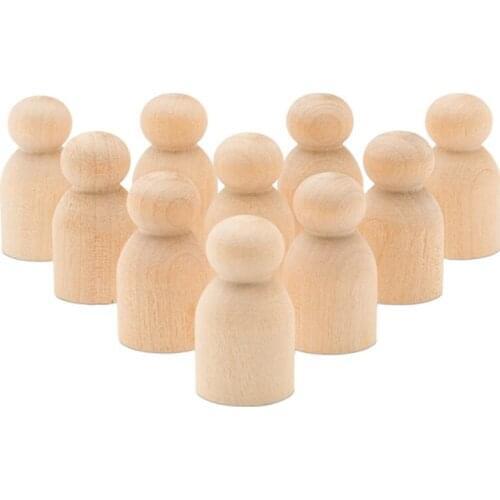 50Pcs Unfinished Wood Baby Peg Doll ,Wooden Handicraft Ornaments Family Handmade DIY Toy Puppet