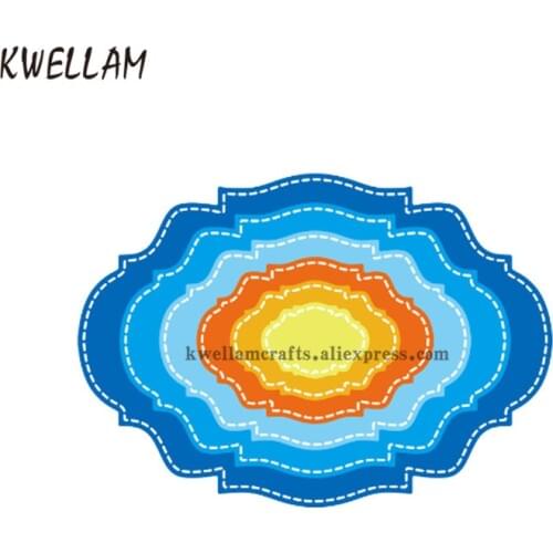 6pcs Frame D Metal Die cutting Dies For DIY Scrapbooking Photo Album Embossing Folder KW8013131