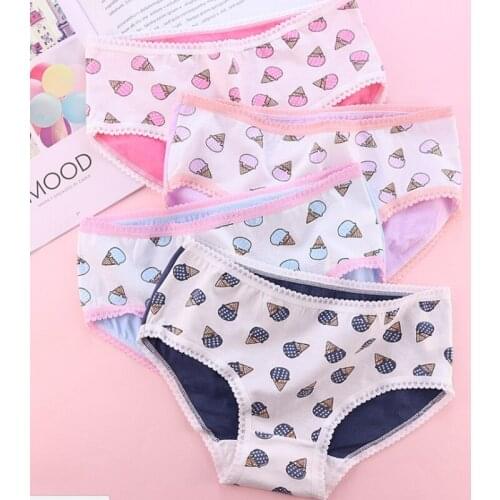 7 Pcs Cotton Underwear for Girls 2019 New Children Soft Panties Teenages Candy Color Briefs TWY-L231-7P