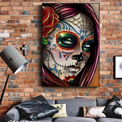 Abstract tattoo woman canvas painting wall art print canvas art posters and prints living room home decor gifts
