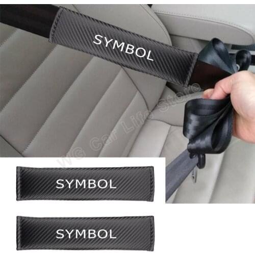 Car Seat Belt Cover For Renault Symbol Carbon Fiber Auto Seatbelt Driving Auto Safety Belt Protector Car Accessories