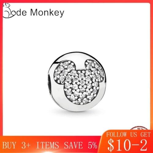 CodeMonkey 2020 New MIKY Ear Beads Fit Original Charms Bracelet 100% Real Sterling Silver Pendant For Women DIY Jewelry CMS1524