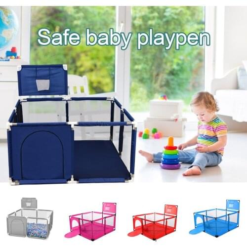 Baby Playpens Ball Pool With Basketball Hoop Extra Large Baby Mesh Fence Indoor Outdoor Playground Dry Pool Playpen For Children