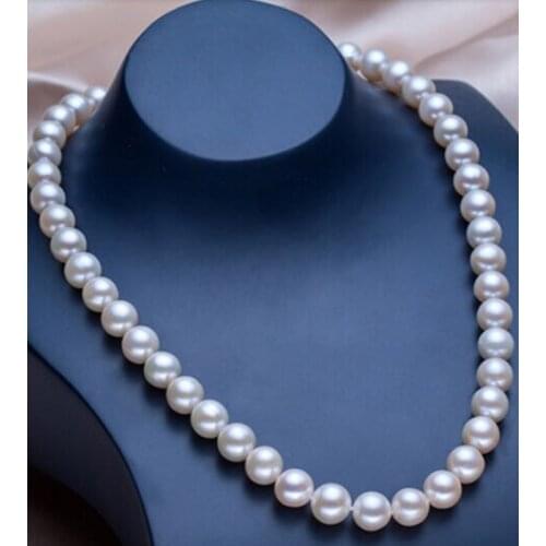 Women Gift word Love real New AAA 10-11MM PERFECT ROUND SOUTH SEA GENUINE WHITE PEARL NECKLACE 18" WW
