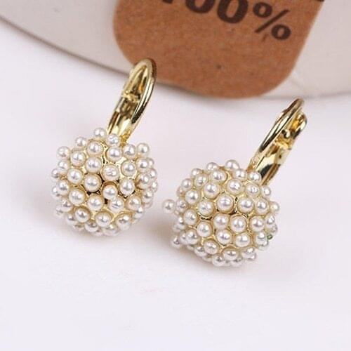 Elegant Lady Girl Statement Earrings Piercing Simulated Pearl Earrings Wedding Bridal Jewelry Gift aretes de mujer серьги клипсы