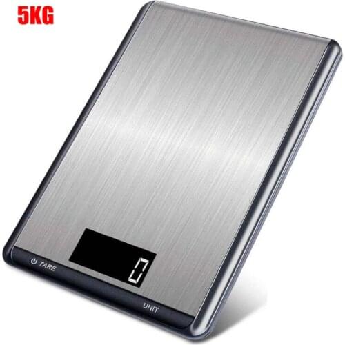 5/10Kg Kitchen Scale Stainless Steel Weighing Scale Food Diet Postal Balance Measuring LCD Electronic Scales