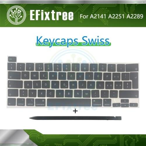New Laptop Keyboard A2141 A2289 A2251 Keycaps Swiss For Macbook Pro Retina 13" 16" Keys Key Cap Set 2019 2020