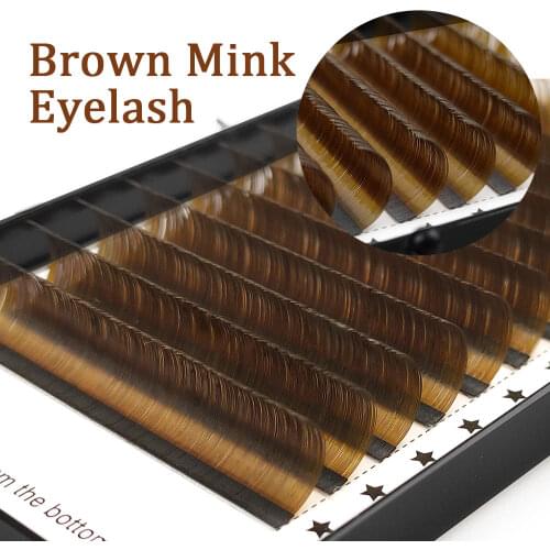 Brown Lashes Premium Volume Lashes Tray Vendor Colorful Eyelash Extensions Fluffy Individual False Eyelashes