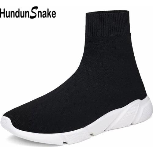 Hundunsnake High Top Mens Sports Shoes Socks Sneakers Man Running Shoes For Men Women Sport Shoes Male Black Krasofki Gym A-199