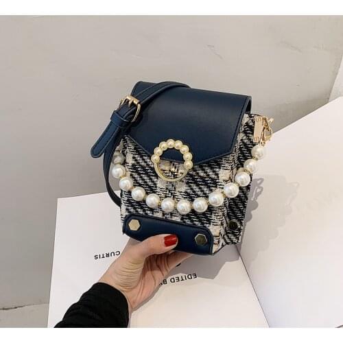 Beaded small handbag ladies mini messenger bag fashion shoulder bag summer new mobile phone bag rivet female bag
