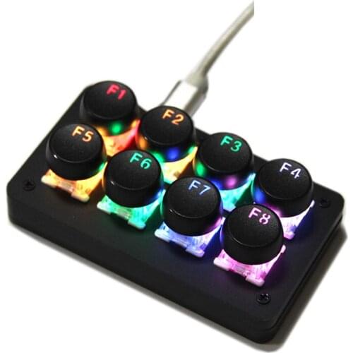 Mini Custom Keyboard 8-key Macro Programmable RGB Keypad Copy and Paste Game Auxiliary Mechanical Keyboard