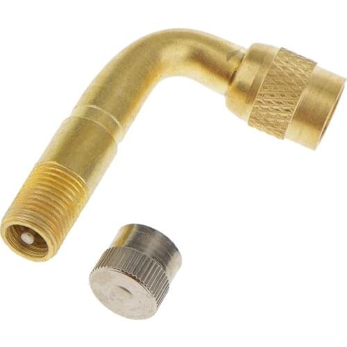 Motorcycle Car 90 Degree Bend Brass Truck Tire Valve Stems Extension Golden
