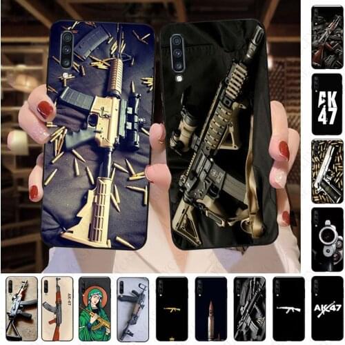 AK47 Handgun Gun BUllets soft Phone Cover For Samsung Galaxy A50 A10 A20 A20E A20S A30S A40 A51 A70 A30 A6 A7 A8 A21S case Cover