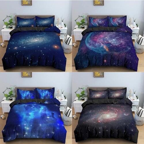 Soft Printing Bedding Set Starry Sky Duvet Cover Pillowcase Quilt Cover Queen King Home Textile Comfortable Fabric