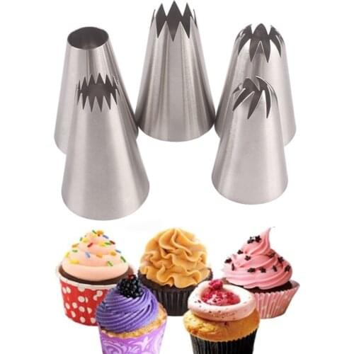 A Set Bakeware Pastry Baking Flowers Icing Piping Tips Nozzle Stainless Steel Pastry Nozzle Cake Decorating Kitchen Accessories
