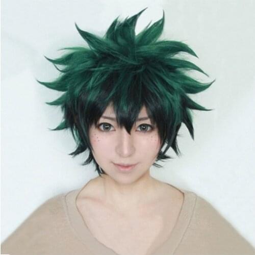 Anime My Hero Academia Izuku Midoriya Wig Boku No Hero Academia/Academy Cosplay Hair Izuku Midoriya Deku Wig Hairnet Cosplay Wig