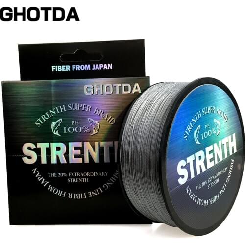 GHOTDA PE Braided Fishing Line Gray Grey Multifilament Fishing Cord Strong 9/8/4 Strands 100M 150M 300M 500M Fishing
