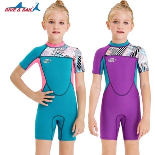 Professional 2.5mm neoprene shorty neoprene wetsuit for girl or boy unisex diving swimwear,winter swimming suit