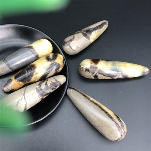 Drop Shipping 80-110mm Natural Septarium Crystal Wand Polished Massage Stick Healing Crystal Gemstone Natural Stones and Crystal