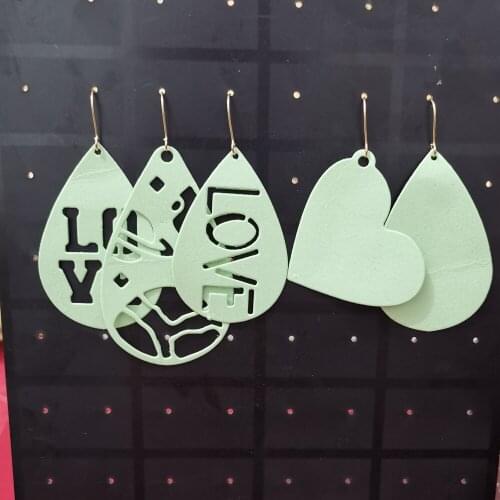 Love Letter Water Drop Earring Metal Cutting Dies For Stamps Scrapbooking Stencils DIY Paper Album Card Decor Embossing 2021 New