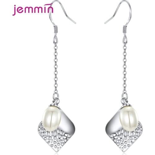 Cute 925 Sterling Silver Insect Butterfly Drop Earring For Women Popular Drop Earrings Pearl Eardrop Wedding Jewelry Gift