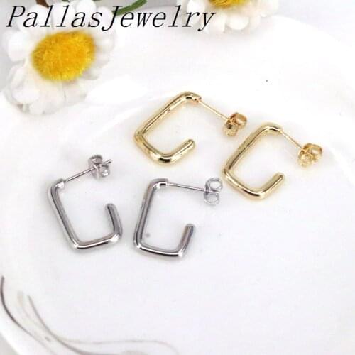 10pair Modern simple earring gold silver plated rectangle shape earrings Opening earring Jewelry For Women jewelry gift
