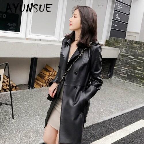 Womens Fur Coat Female Real Leather Jacket Korean Genuine Leather Jacket Women Clothes 2020 Elegant Sheepskin Coat TF810 YY2138
