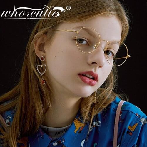 Vintage Round Fake Clear Glasses Men Women 2019 Computer Eyeglass Gold Frame Nerd Eyewear Optical Lens Student Spectacle S121