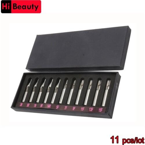 High Quality 11PCS 304 Stainless Steel Tattoo Tips Caps Nozzle Tips Set Kits RL F For Tattoo Needles Accessories