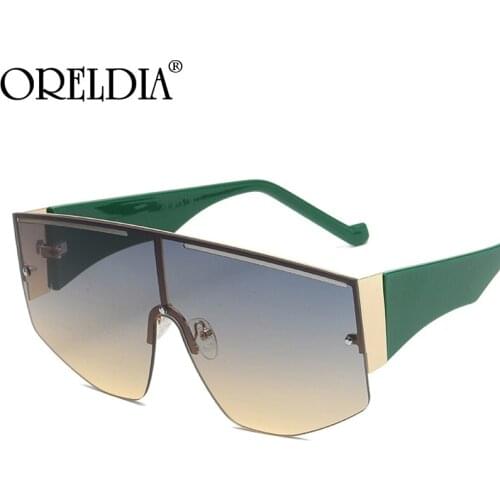 Oversized Women Gradient Sunglasses 2021 Fashion Rimless Metal Female Shades Glasses Lady Luxury Brand Designer Eyewear UV400