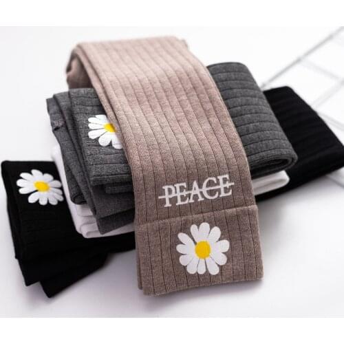 Winter Tights for Girls Alphabet flower Warm Tights for Children Cotton Tights Casual Kids Girls Pantyhose Suitable for 3-8Year