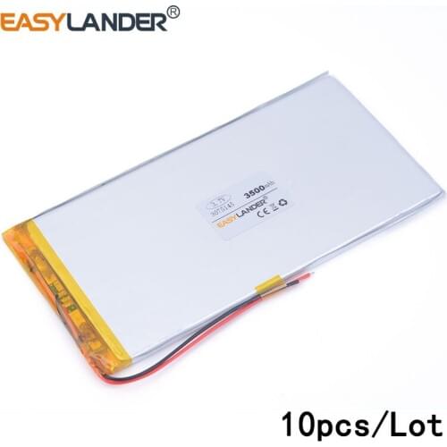 10pcs /Lot 3500mAH 3075145 lithium Li ion polymer rechargeable battery for tablet pc GPS mp3 mp4 cell phone speaker laptop