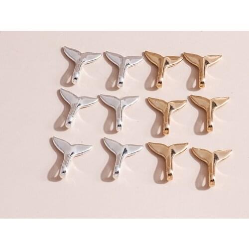 20pcs 19*20mm Alloy Whale Tail Charms for Jewelry DIY Making Handmade Bracelets Pendants Necklaces Accessories