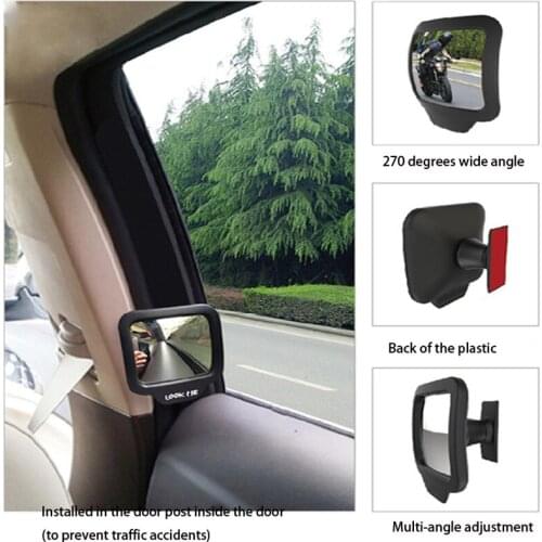CHIZIYO 2PCS Magnet 270 Degrees Wide Angle Adjustable Magnetic Suction Rear View Mirrors Makeup Mirror Car Passenger