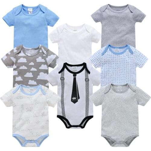 2021 6/8PCS Unisex Newborn Baby Boy Clothes Unicorn Cotton Baby Girl Clothes Cartoon Girls Baby Clothing Jumpsuits Bodysuits