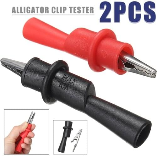 2Pcs Alligator Crocodile Test Clip Clamp For Multimeter Tester Probe Clamps