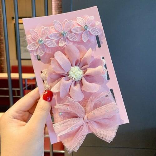 3Pcs/set Lace Flower Baby Headband Set Princess Girls Bow Newborn Baby Hair Accessories Set Kawaii Rabbit Kids Headwear