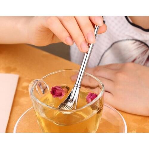 500PCS 15.8cm Stainless strainer Steel Reusable Yerba Mate strainers Straw for coffee Juice tea