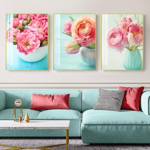 5D Diamond Painting Full Flowers Rose DIYDiamond Embroidery Flower Vase Cross Stitch Kit Landscape Sticker Home Decor Love Gift