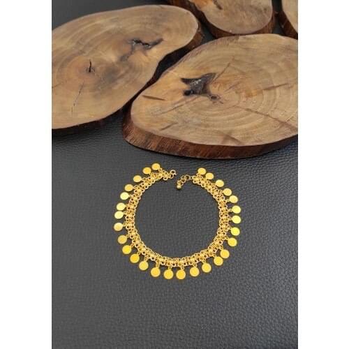 Aykat Sequin Silver Anklet Dangle Yellow Color Silver Anklets Thl-28 Ankle for Jewelry Jewelry