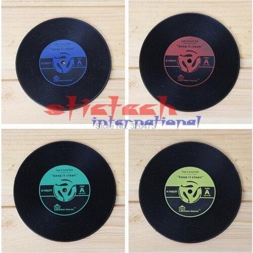 By dhl or ems 500pcs Cup Mats Vintage Coasters CD Record Table Bar Drinks