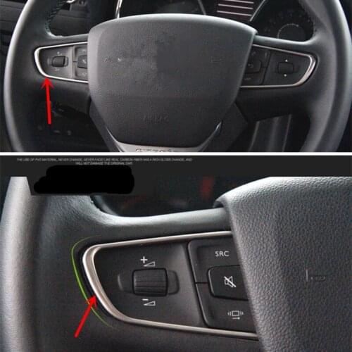 For Peugeot 2014 2015 408 508 car Interior Accessories 2pcs Car Steering Wheel Cover Mouldings Trim Strip Styling Sticker