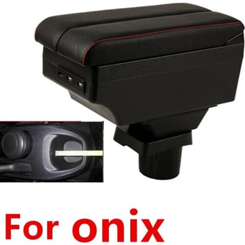 For chevrolet onix armrest box double layer with usb interface