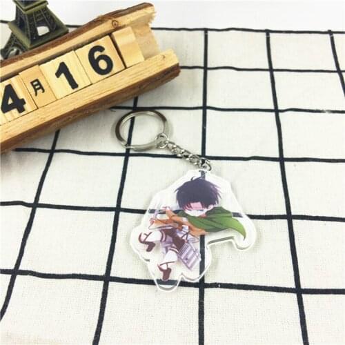 Japanese Anime Levi Ackerman Acrylic Key Chain Pendant Anime Prop Accessories Cartoon Key Ring Key Charm Gifts