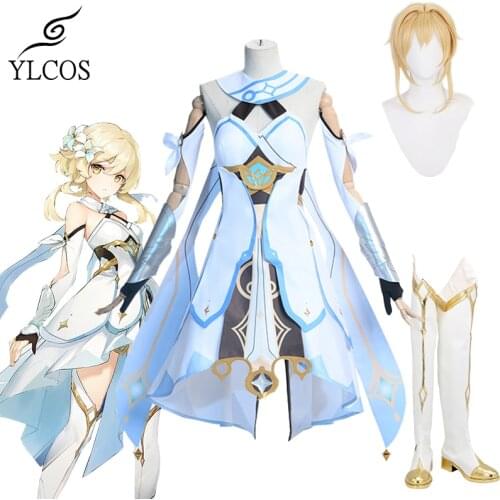 Game Genshin Impact Lumine Costume Cosplay Halloween Party Full Set For Women Girls Unisex Suit Custom Made